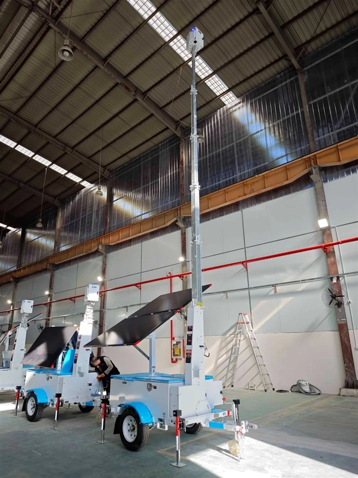 Customized Solar Security PTZ Camera Trailer Mobile Tower factory
