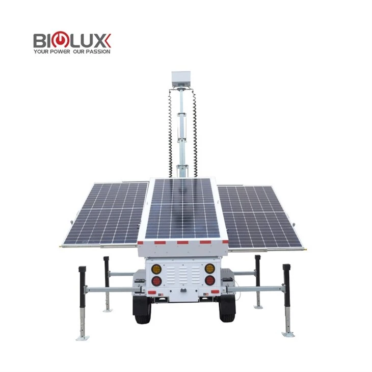 Three Solar Panel Mobile Solar Surveillance Trailer