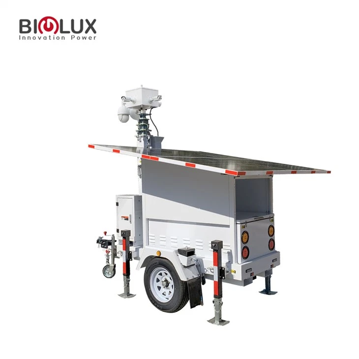 BIGLUX Ultimo sistema di sorveglianza portatile a torre CCTV solare mobile alimentato da energia solare per il monitoraggio della sicurezza all'aperto