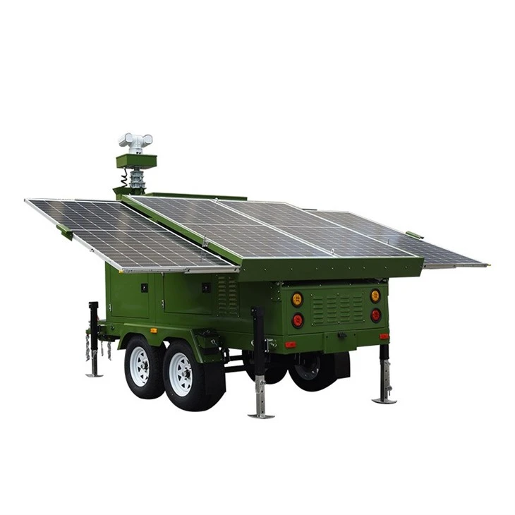 Chinese Factory Solar Surveillance Trailer With Logo