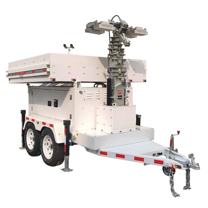 DC Solar Light Tower With 8 Panels