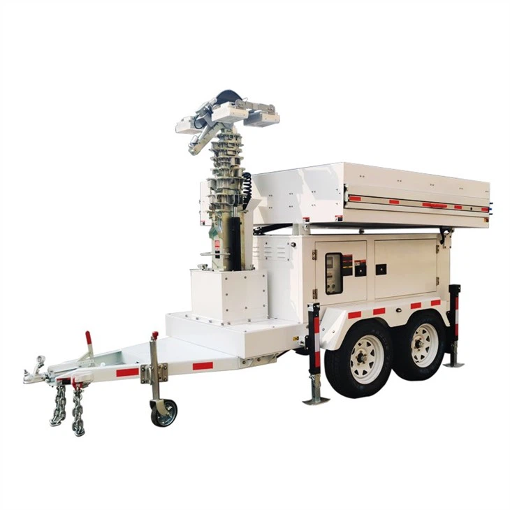 DC Solar Light Tower With 8 Panels