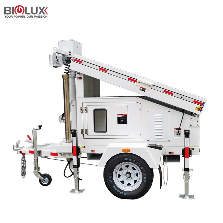 Mobile Solar CCTV Tower With DOT Approved Mobile Trailer Outdoor Working Site
